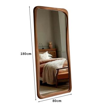 Preview: Muxing Standspiegel, Vollspiegel,Bodenspiegel, Wohnzimmerspiegel, Schlafzimmerspiegel,Großer Spiegel Braun 180*80cm【RBL-186HT】