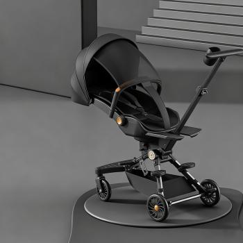 Muxing 360 Drehbar Kinderwagen Leichter Kompaktbuggy  Zusammenklappbarer Verstellbare Rückenlehne 46*72*93cm
