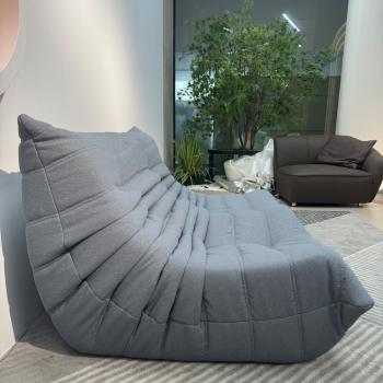 Preview: MuXing Wohnzimmersofa, Bodensofa, Relaxsessel, Rückenlehnen-Sofa, Lazy Sofa for Bedroom, Recliner Chair, Lounge, Living Room Furniture Grau