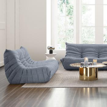 Preview: MuXing Wohnzimmersofa, Bodensofa, Relaxsessel, Rückenlehnen-Sofa, Lazy Sofa for Bedroom, Recliner Chair, Lounge, Living Room Furniture Grau