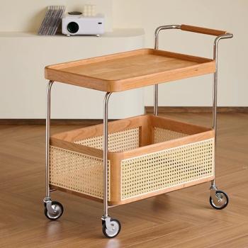 Muxing Ablageregal Mobiles Regal Rollwagen zweistöckiges Regal Aufbewahrungsregal Beistelltisch 71*37*70cm