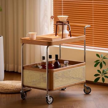 Muxing Ablageregal Mobiles Regal Rollwagen zweistöckiges Regal Aufbewahrungsregal Beistelltisch 71*37*70cm