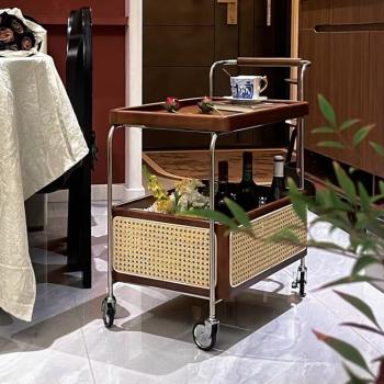 Preview: Muxing Ablageregal Mobiles Regal Rollwagen zweistöckiges Regal Aufbewahrungsregal Beistelltisch 71*37*70cm