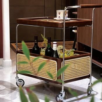 Preview: Muxing Ablageregal Mobiles Regal Rollwagen zweistöckiges Regal Aufbewahrungsregal Beistelltisch 71*37*70cm