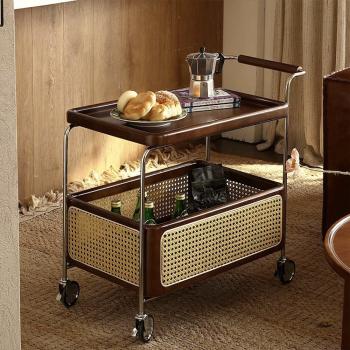 Muxing Ablageregal Mobiles Regal Rollwagen zweistöckiges Regal Aufbewahrungsregal Beistelltisch 71*37*70cm