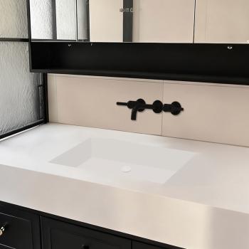 Muxing Badezimmermöbel-Set Keramik Waschbecken LED-Spiegelschrank Waschbecken mit Schublade und Ablage 120*55 【CK30】