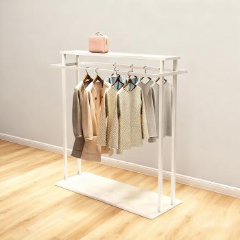 Muxing  Kleiderständer, gewerblicher Kleiderständer, Doppelreihiger Kleiderständer, freistehender Kleiderständer, weißer Kleiderständer  120*50