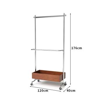 Muxing  Kleiderständer mit Stauraum Garderobenständer auf Rollen Kleiderständer für Wohnzimmer und Schlafzimmer 120×40×176 cm