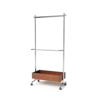 Muxing  Kleiderständer mit Stauraum Garderobenständer auf Rollen Kleiderständer für Wohnzimmer und Schlafzimmer 120×40×176 cm