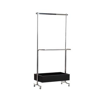 Muxing  Kleiderständer mit Stauraum Garderobenständer auf Rollen Kleiderständer für Wohnzimmer und Schlafzimmer 120×40×176 cm