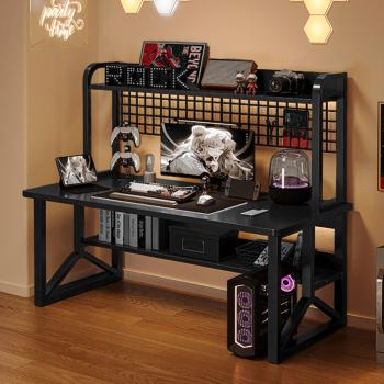 Muxing Tisch, Computertisch, Schreibtisch mit Regal, integrierter Bücherregal-Computertisch, Gaming-Tisch, 120×60×128 cm 【FY-9963】