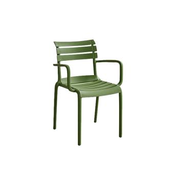 Muxing  4er-Set,Stapelbarer Esszimmerstuhl, Haushaltsstuhl, Stuhl mit Armlehnen, Gartenstuhl, Relaxstuhl,  52×44×85 cm  /SUL52HW/