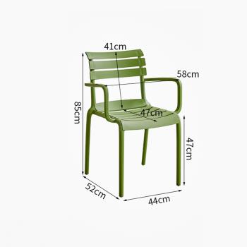 Muxing  4er-Set,Stapelbarer Esszimmerstuhl, Haushaltsstuhl, Stuhl mit Armlehnen, Gartenstuhl, Relaxstuhl,  52×44×85 cm  /SUL52HW/