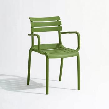 Muxing  4er-Set,Stapelbarer Esszimmerstuhl, Haushaltsstuhl, Stuhl mit Armlehnen, Gartenstuhl, Relaxstuhl,  52×44×85 cm  /SUL52HW/