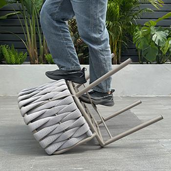 Muxing  2er-Set  Outdoor-Stuhl Campingstuhl Gartenstuhl Freizeitstuhl Armlehnenstuhl Geflechtstuhl für den Außenbereich/Garten 56×63×77cm [BZ-34]