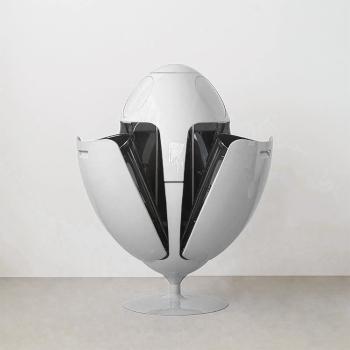 Muxing Mülleimer, Ei-förmiger Mülleimer, Kreativer Mülleimer, Mülltrennsystem, Haushaltsmülleimer, 45×45×84 cm