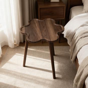 Muxing  Beistelltisch, Sofa-Beistelltisch, Couchtisch mit Holzmaserung, kleiner Tisch, Blütenblätter-Couchtisch, Nachttisch, 40×40×49 cm   /FGHD49CJ/