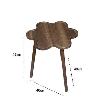 Muxing  Beistelltisch, Sofa-Beistelltisch, Couchtisch mit Holzmaserung, kleiner Tisch, Blütenblätter-Couchtisch, Nachttisch, 40×40×49 cm   /FGHD49CJ/