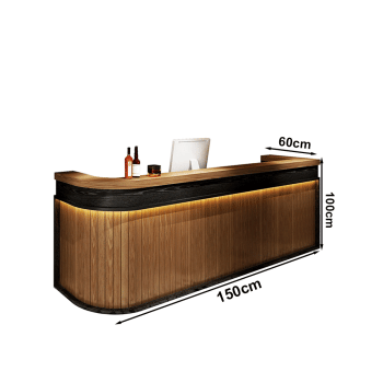 Preview: Maßanfertigung Bartheke Empfangstheke Empfangstresen Bartisch Ladentheke Verkaufstheke Kassentheke Theke ohne Ecke  150*60*100cm【ZhiMu 150】