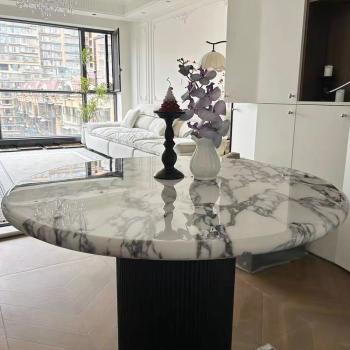 Preview: Esstisch, Runder Esstisch, Esstisch für kleine Wohnungen, Esstisch mit vertikalen Beinen, Esstisch für den Hausgebrauch