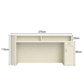 Geschäft Salon Empfangstisch Theke Tresen Kasse Laden Beige 270*70*115cm 【DZK-B2 270】