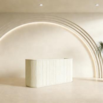 Preview: Geschäft Salon Empfangstisch Theke Tresen Kasse Laden Beige 300*60cm 【DZK-B3 300】