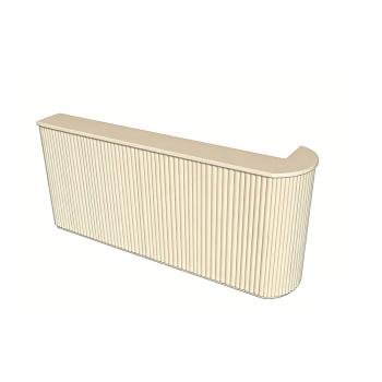 Preview: Geschäft Salon Empfangstisch Theke Tresen Kasse Laden Beige 270*70*115cm 【DZK-B2 270】