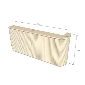 Geschäft Salon Empfangstisch Theke Tresen Kasse Laden Beige 270*70*115cm 【DZK-B2 270】