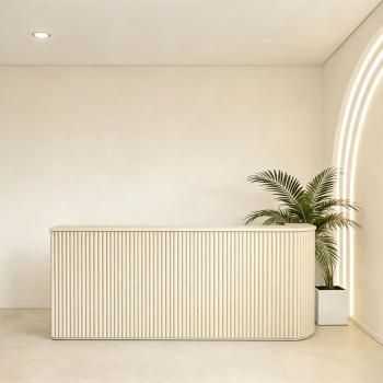 Geschäft Salon Empfangstisch Theke Tresen Kasse Laden Beige 270*70*115cm 【DZK-B2 270】