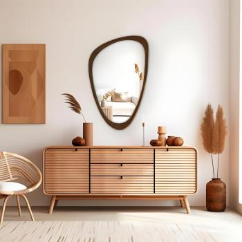 MuXing Wandmontierter Schminkspiegel für Zuhause, Waschtisch Spiegel, Schlafzimmer Kosmetikspiegel, Wandspiegel