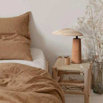 Muxing 3-Farbwechsel Tischlampe aus Massivholz, Nachttischlampe, Stimmungslicht für Schlafzimmer, Wohnzimmer und Dekoration, 25x20x30 cm /JYTD/