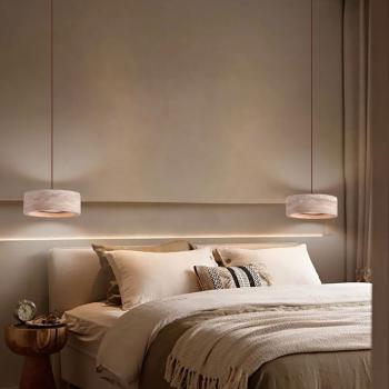 MuXing Moderne Pendelleuchte – Dimmbar in 3 Farben, Design Lampe für Esszimmer, Schlafzimmer & Bar, Elegante Deckenleuchte, Energieeffizient 20 cm