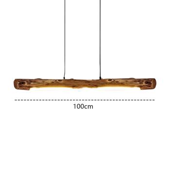 MuXing Pendelleuchte aus Massivholz – Stilvolle Energiesparende Deckenlampe für Wohnzimmer, Esszimmer, Cafés, Bar, Hängelampe, Design Lampe 100x8cm /SMDD100/