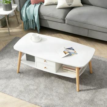 Muxing  Couchtisch Wohnzimmermöbel Couchtisch mit Schubladen kleiner Couchtisch schlichter Couchtisch 100*50*42cm