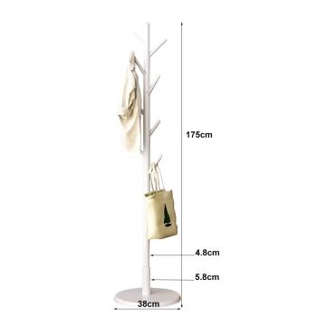 MuXing Stylischer Garderobenständer, Kleiderständer für Flur und Wohnzimmer, Huthalter & Jackenablage, Möbelstück für Eingangsbereich Weiß 175*38cm【YJ634XV】