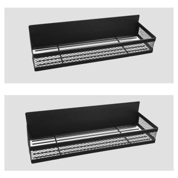Preview: MuXing Magnetisches Küchenregal für Kühlschrank, Gewürzregal ohne Bohren, Seitenregal für Küche, Aufbewahrungsregal für Gewürze Schwarz 30.5*10.5cm【CXPG2697】