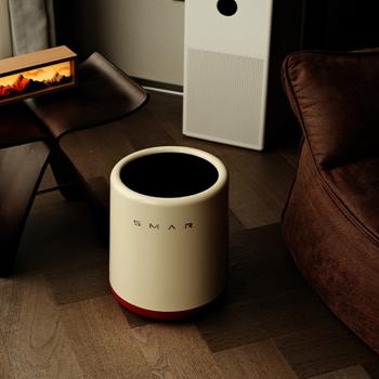 Preview: Muxing Mülleimer Haushalt – Küchenmülleimer, Badmülleimer, Papierkorb Büro & Schlafzimmer, Abfallbehälter für Zuhause Cremeweiß 12L 30*24.3cm /LJTYK/