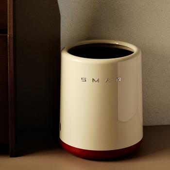 Preview: Muxing Mülleimer Haushalt – Küchenmülleimer, Badmülleimer, Papierkorb Büro & Schlafzimmer, Abfallbehälter für Zuhause Cremeweiß 12L 30*24.3cm /LJTYK/