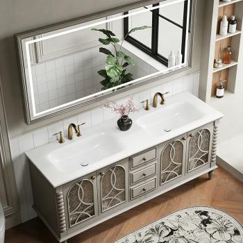 MuXing Badmöbel-Set mit Sinterstein Waschbecken, Badezimmer Set, Waschtisch mit Unterschrank, Waschtischkombination 130cm