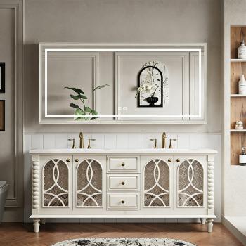 MuXing Badmöbel-Set mit Sinterstein Waschbecken, Badezimmer Set, Waschtisch mit Unterschrank, Waschtischkombination 130cm