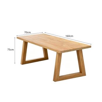 Muxing Massivholz Esstisch aus Kiefernholz, Esszimmertisch, stabiler Küchentisch für Esszimmer, Wohnzimmer, Restaurant und Café Hellbraun