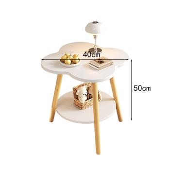 MuXing Doppelstock-Beistelltische, Couchtisch ideal als Sofatisch, Kompakte, stilvolle Teetische für das Schlafzimmer oder Wohnzimmer Weiß 40*50cm 【DH54DL】