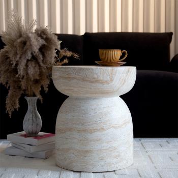 Muxing Runder Couchtisch & Beistelltisch – moderner Wohnzimmertisch, Sofatisch, Kaffeetisch, Teetisch, dekorativer Loungetisch