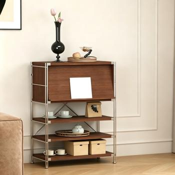 MuXing Regal Aufbewahrungsschrank, Vitrine Sideboard Beistellschrank, Stauraumschrank für Wohnzimmer, Esszimmer, Flur und Schlafzimmer 110x80x40cm /LYJY-80/