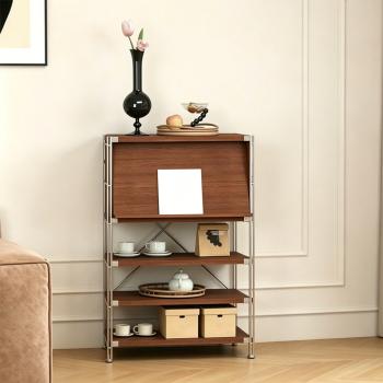 Preview: MuXing Regal Aufbewahrungsschrank, Vitrine Sideboard Beistellschrank, Stauraumschrank für Wohnzimmer, Esszimmer, Flur und Schlafzimmer 110x80x40cm /LYJY-80/
