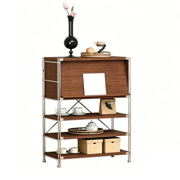 MuXing Regal Aufbewahrungsschrank, Vitrine Sideboard Beistellschrank, Stauraumschrank für Wohnzimmer, Esszimmer, Flur und Schlafzimmer 110x80x40cm /LYJY-80/