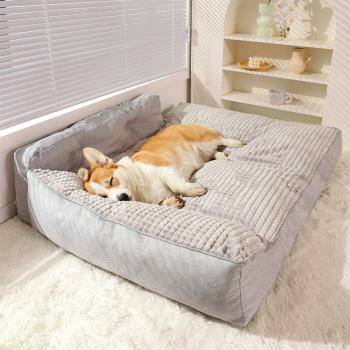Muxing Hundebett, abnehmbar und waschbar, weiche Hundematte als Schlafmatte, Haustierbett, Hundekissen, Hundeliege für kleine Hunde Grau