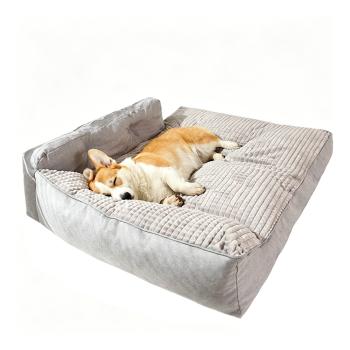 Muxing Hundebett, abnehmbar und waschbar, weiche Hundematte als Schlafmatte, Haustierbett, Hundekissen, Hundeliege für kleine Hunde Grau
