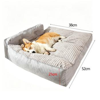Muxing Hundebett, abnehmbar und waschbar, weiche Hundematte als Schlafmatte, Haustierbett, Hundekissen, Hundeliege für kleine Hunde Grau