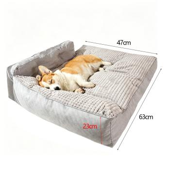 Muxing Hundebett, abnehmbar und waschbar, weiche Hundematte als Schlafmatte, Haustierbett, Hundekissen, Hundeliege für kleine Hunde Grau